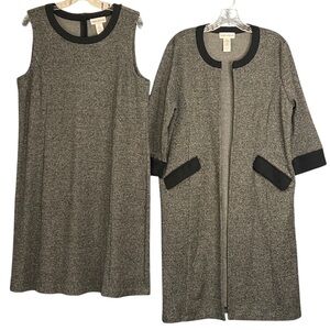 2-Piece Houndstooth Dress & Jacket Set Lightweight